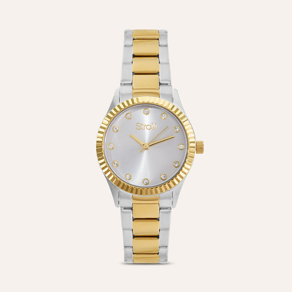 Orologio Stroili Positano Lady 30 Mm Acciaio Braccialato Acciaio/Pvd Oro Quadrante Silver