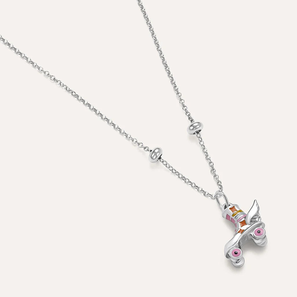 Pendente Stroili Love Beats Pattinaggio Argento Smalto Rosa/Arancione/Giallo