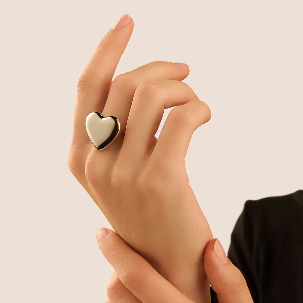 Anello Stroili Code Acciaio Con Cuore Bombato - Misura 16