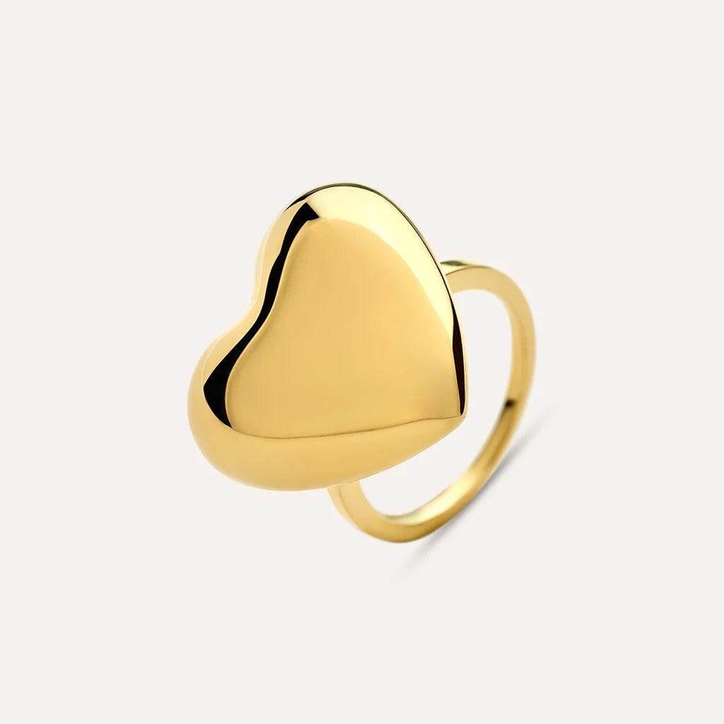 Anello Stroili Code Pvd Oro Con Cuore Bombato - Misura 14