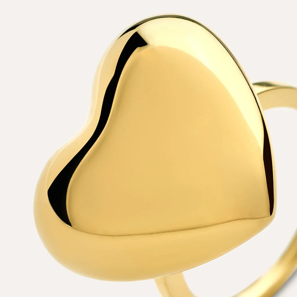 Anello Stroili Code Pvd Oro Con Cuore Bombato - Misura 14