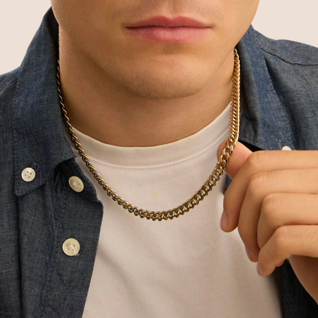 Collana Stroili Man Code Acciaio Bicolore Maglia Groumette