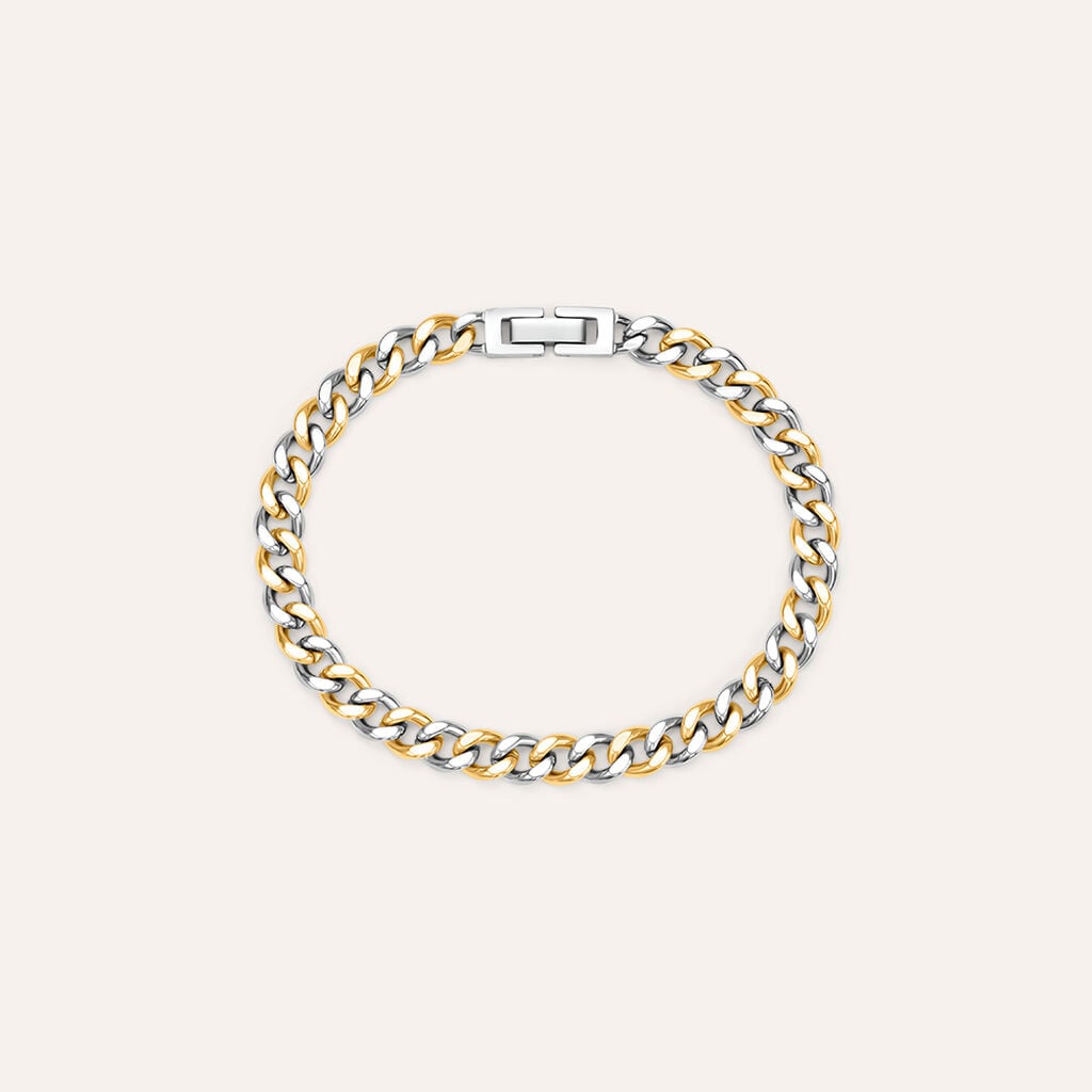 Bracciale Stroili Man Code Acciaio Bicolore Maglia Groumette