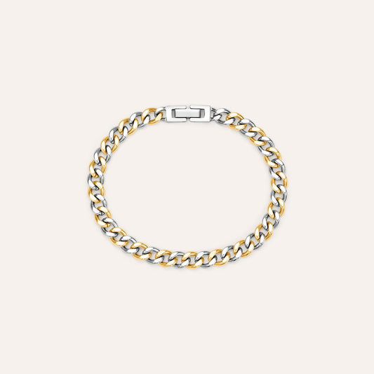 Bracciale Stroili Man Code Acciaio Bicolore Maglia Groumette