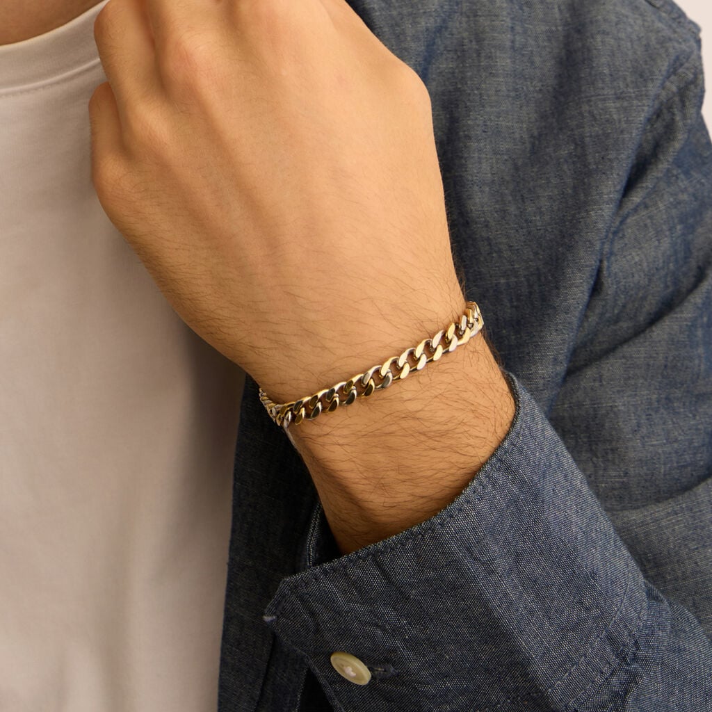 Bracciale Stroili Man Code Acciaio Bicolore Maglia Groumette