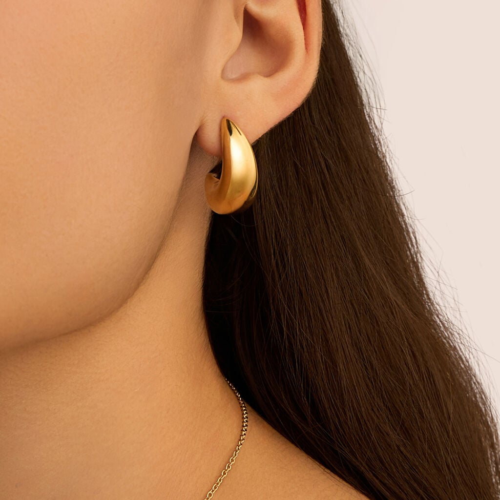 Orecchini Semiboccole Stroili Lady Code a Goccia Pvd Oro