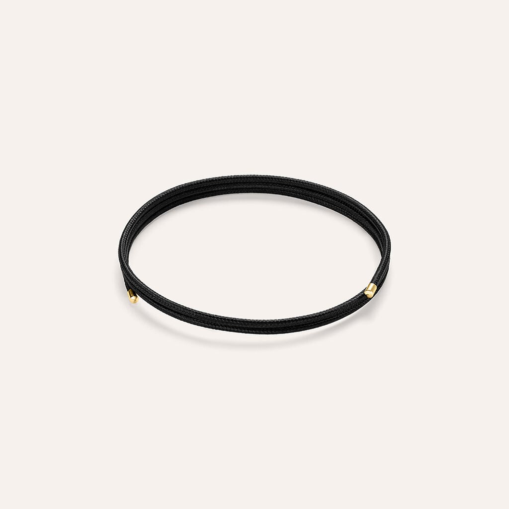 Collana Choker Magnetico Stroili Cordino Nero Finalini Pvd Oro
