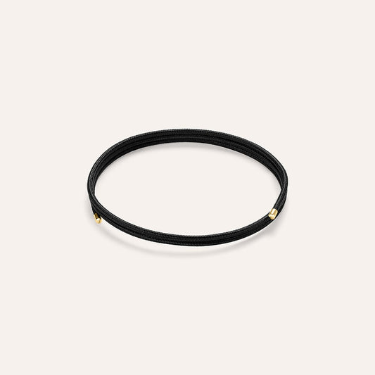 Collana Choker Magnetico Stroili Cordino Nero Finalini Pvd Oro