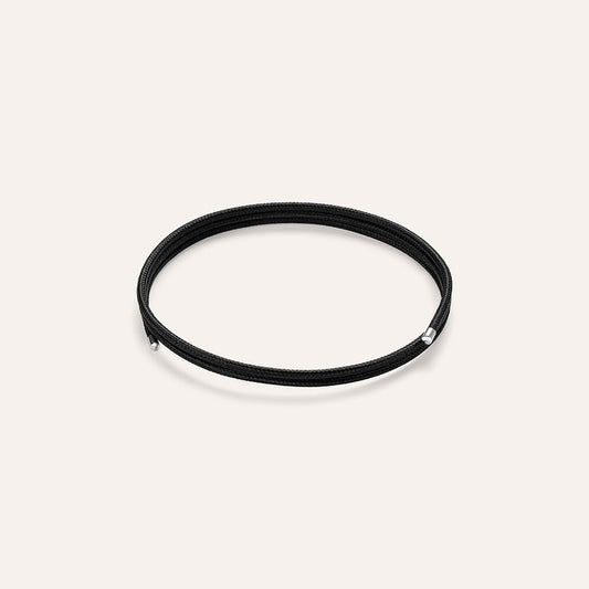 Collana Choker Magnetico Stroili Cordino Nero Finalini Acciaio
