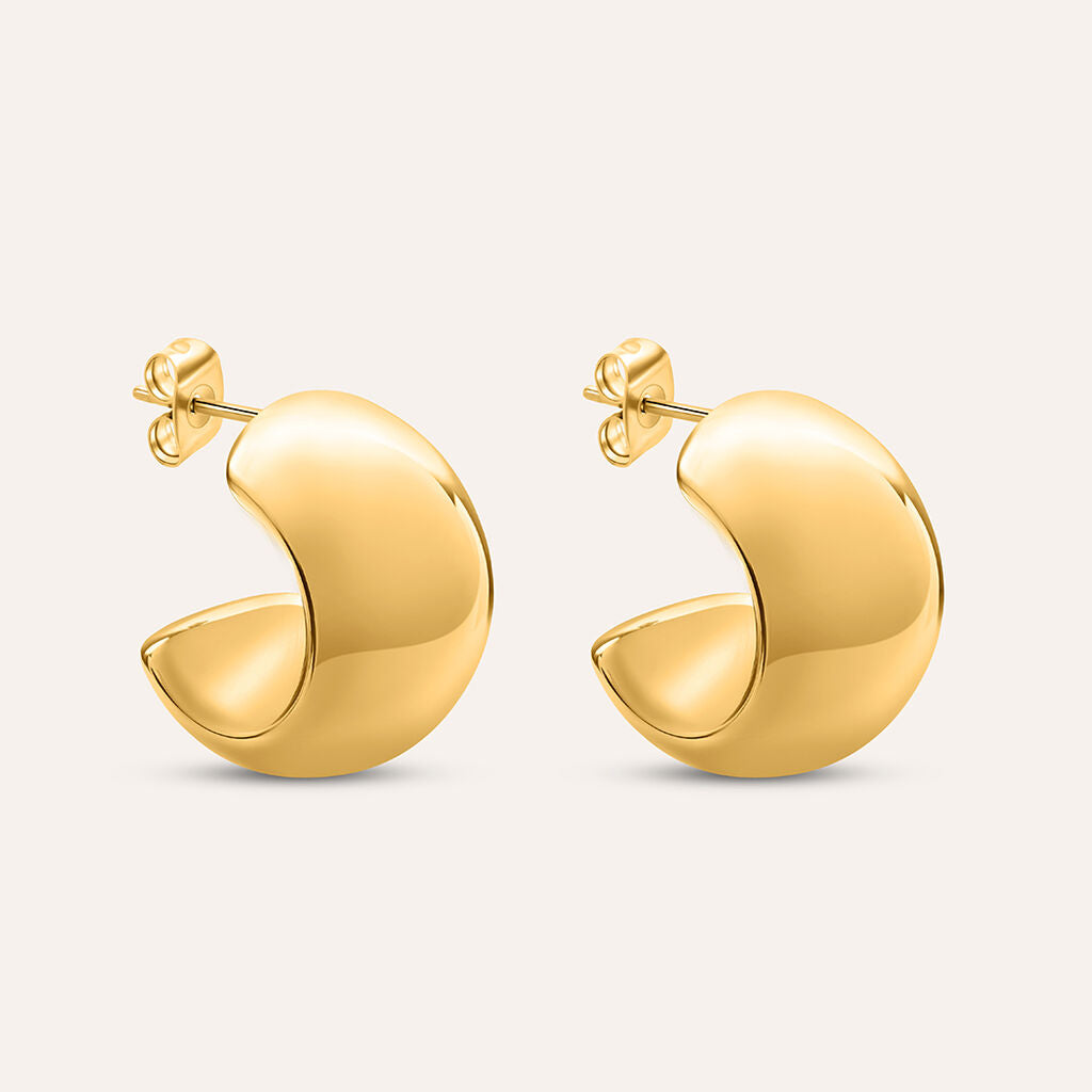 Orecchini a Cerchio Stroili Lady Code Acciaio Pvd Oro