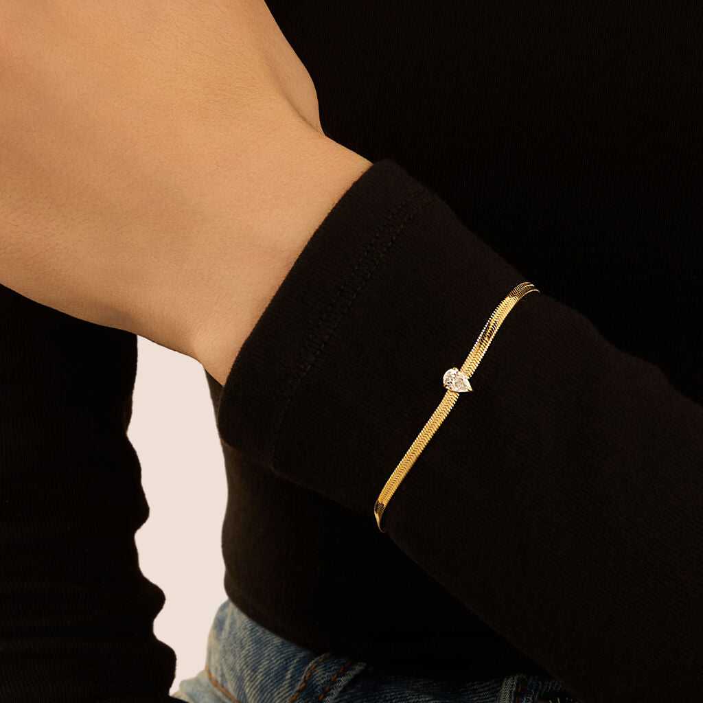 Bracciale Stroili Radiance Acciaio Pvd Oro Cristallo Centrale