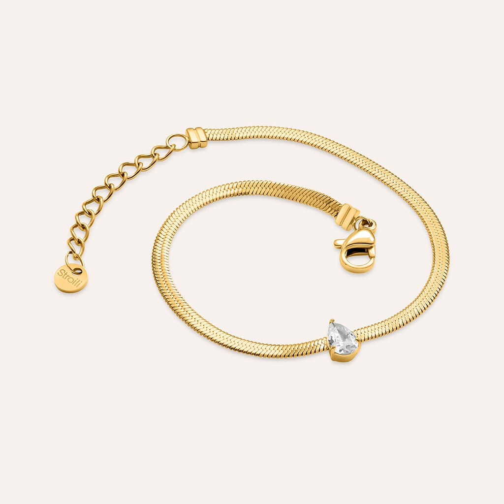 Bracciale Stroili Radiance Acciaio Pvd Oro Cristallo Centrale