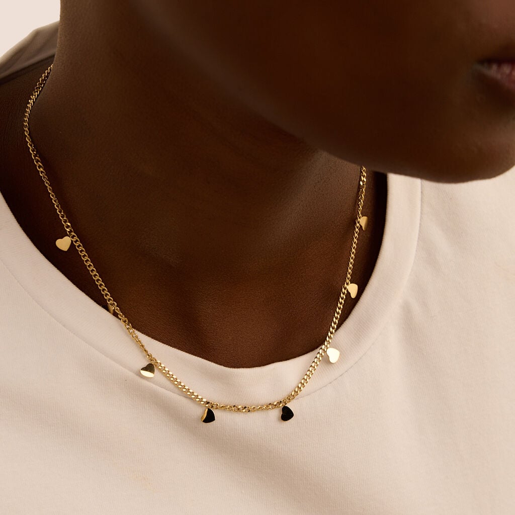 Collana Stroili Radiance Pvd Oro Pendenti Cuoricini