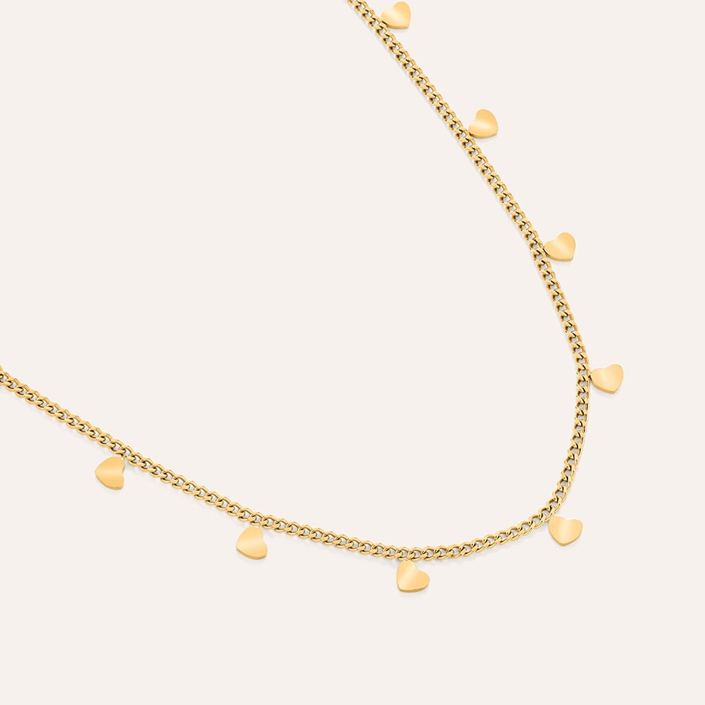 Collana Stroili Radiance Pvd Oro Pendenti Cuoricini