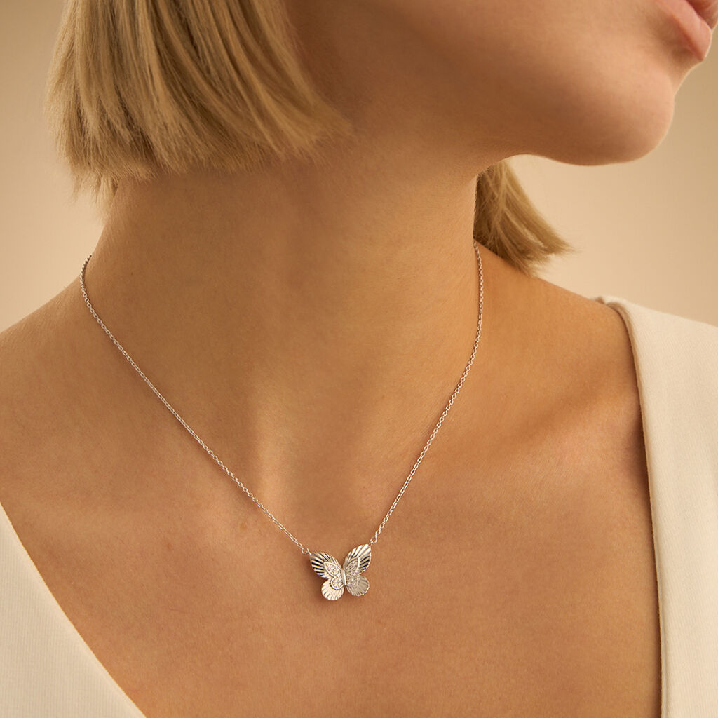 Collana Stroili Silver Moments Farfalla Argento Cubic Zirconia