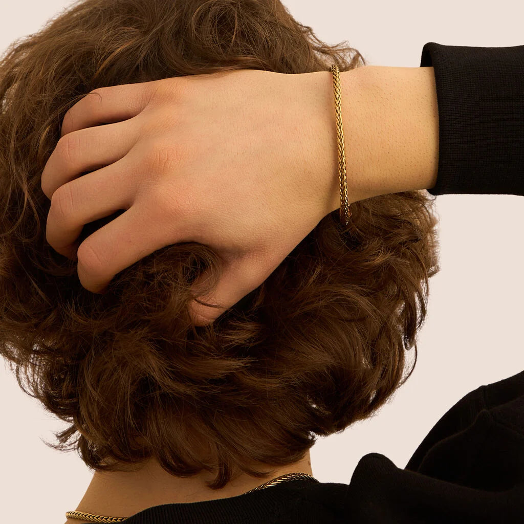 Bracciale Uomo Stroili Man Code Acciaio Pvd Oro Maglia Fune