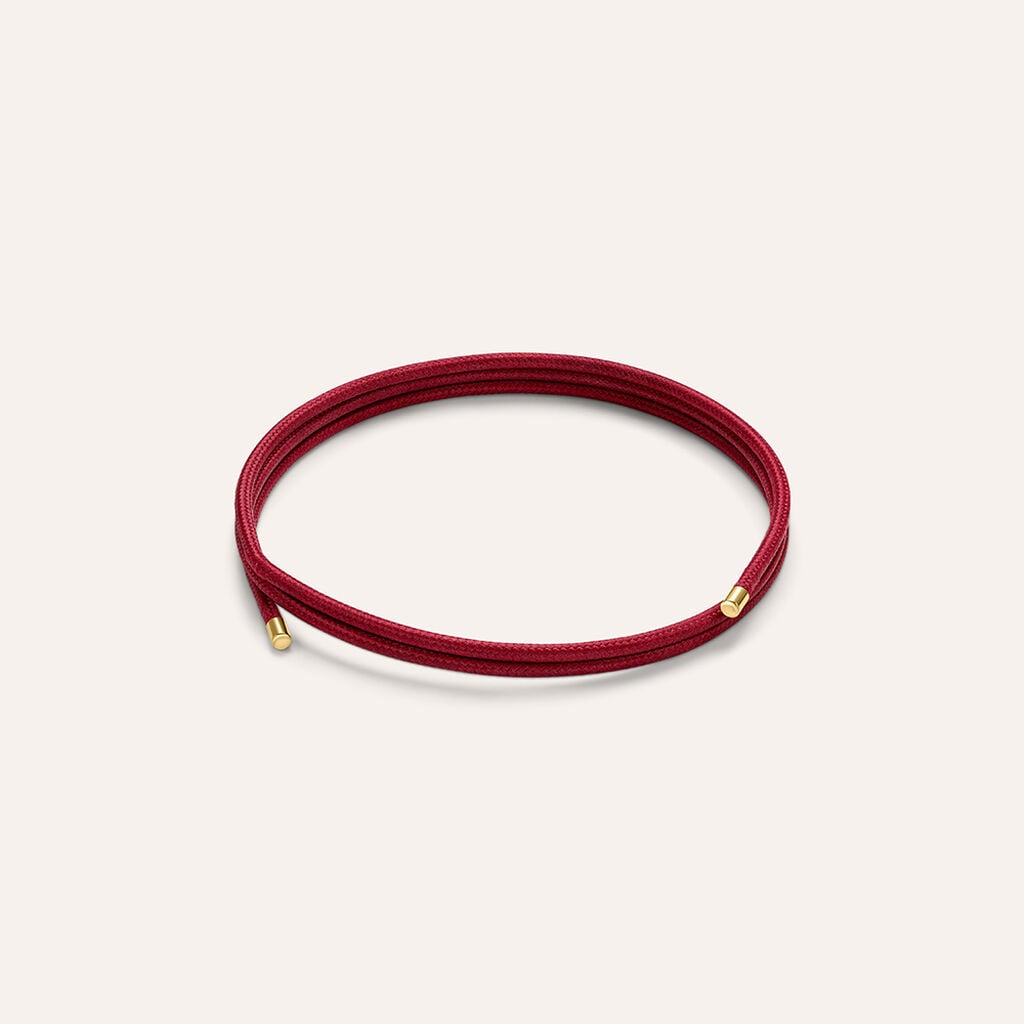 Collana Choker Magnetico Stroili Cordino Burgundy Finalini Pvd Oro
