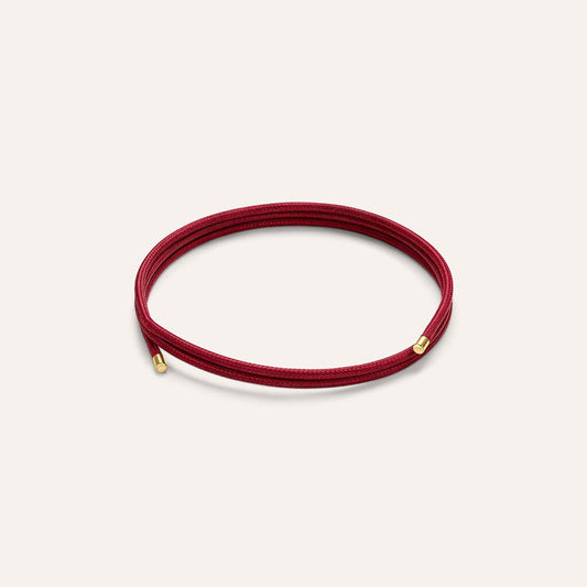 Collana Choker Magnetico Stroili Cordino Burgundy Finalini Pvd Oro