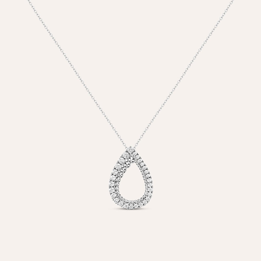 Collana Stroili Silver Shine Argento Pendente Goccia Sferette e Cubic Zirconia