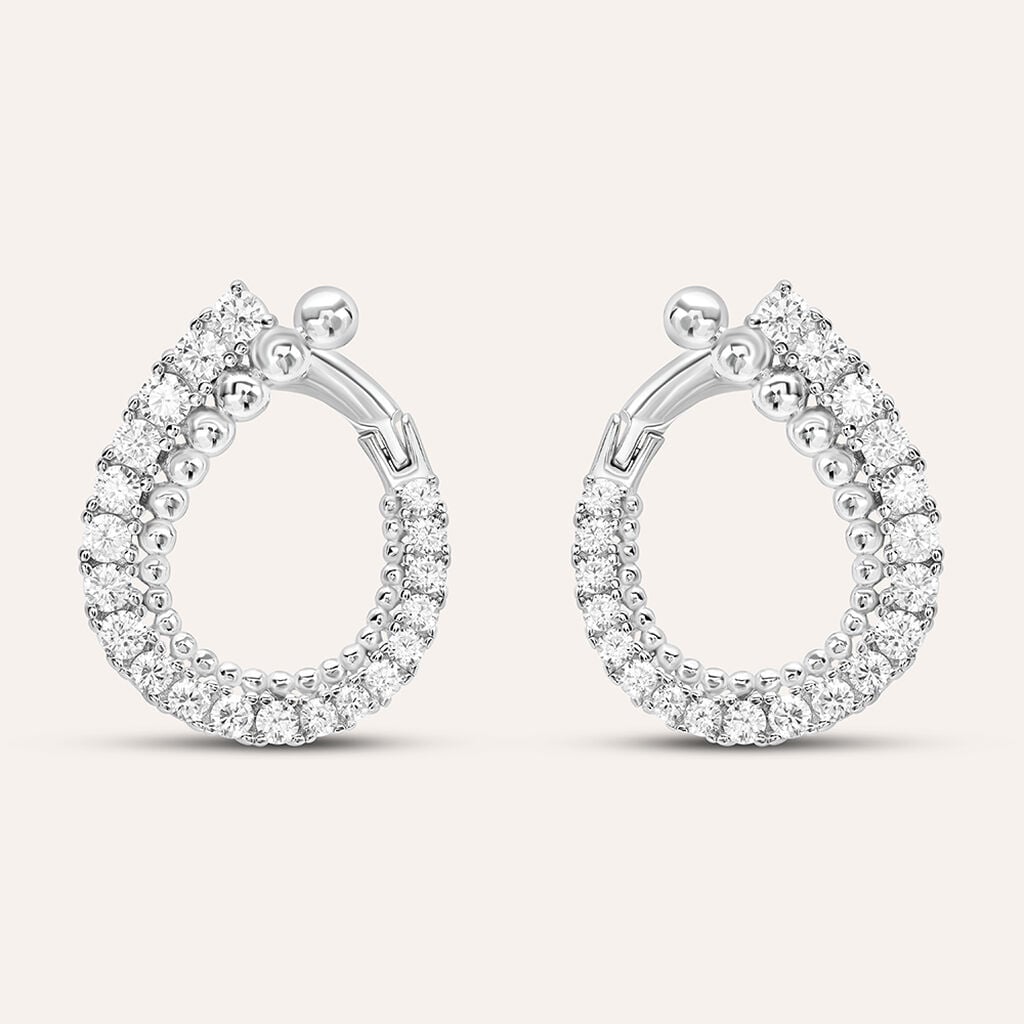 Orecchini Stroili Silver Shine Argento Goccia Traforata Sferette Cubic Zirconia