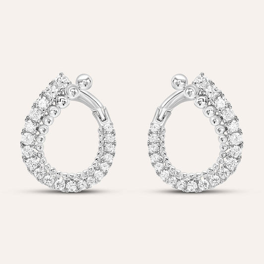 Orecchini Stroili Silver Shine Argento Goccia Traforata Sferette Cubic Zirconia