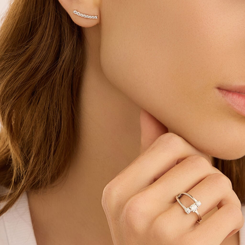 Anello Stroili Elegance Argento Trilogy Contrariè Cubic Zirconia - Misura 12