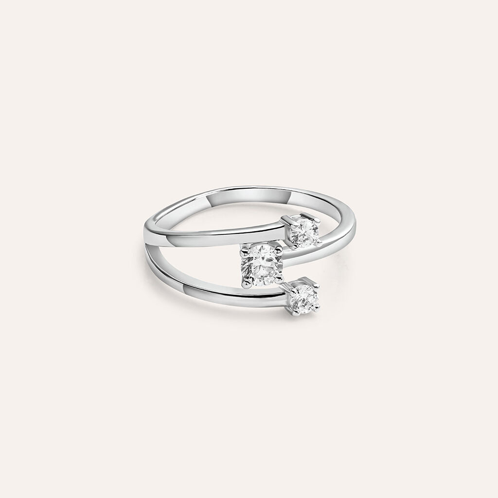 Anello Stroili Elegance Argento Trilogy Contrariè Cubic Zirconia - Misura 12