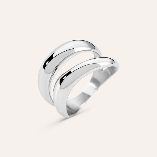 Anello Doppia Fascia Stroili Moonlight Acciaio - Misura 12