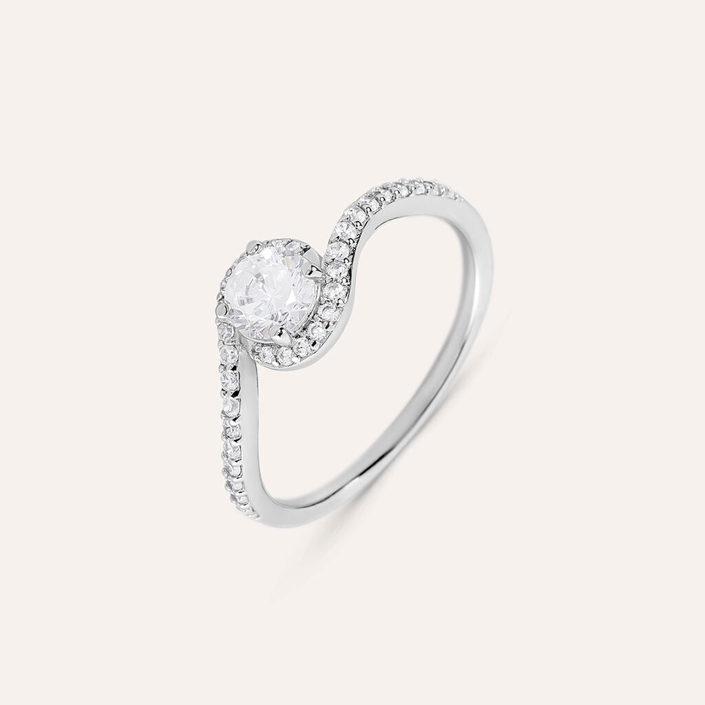 Anello Stroili Silver Elegance Argento Cubic Zirconia Centrale Contornato - Misura 12