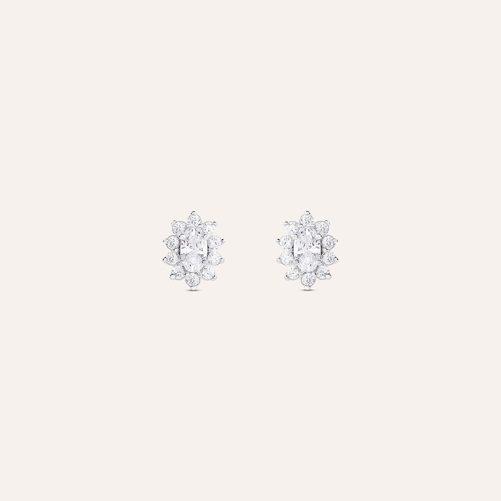 Orecchini a Lobo Stroili Silver Elegance Argento Kate Cubic Zirconia Contornato
