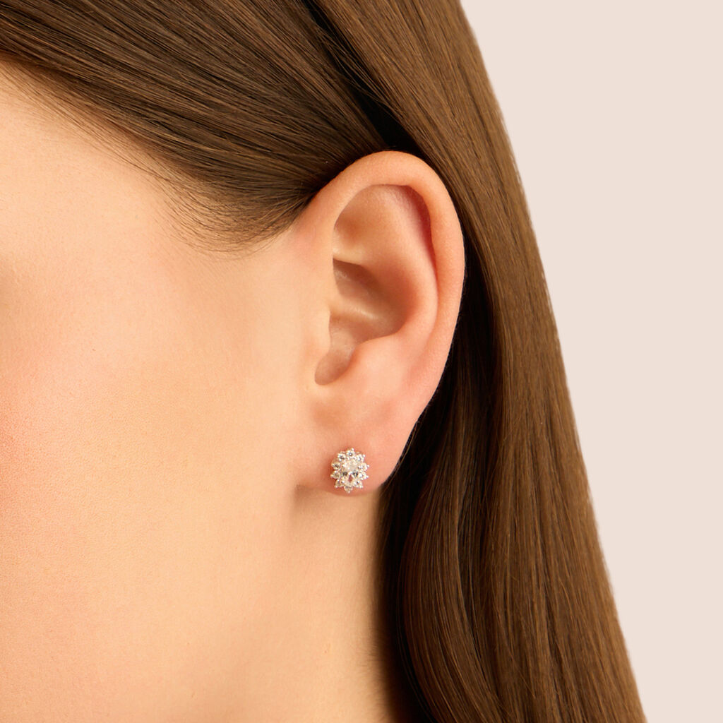 Orecchini a Lobo Stroili Silver Elegance Argento Kate Cubic Zirconia Contornato