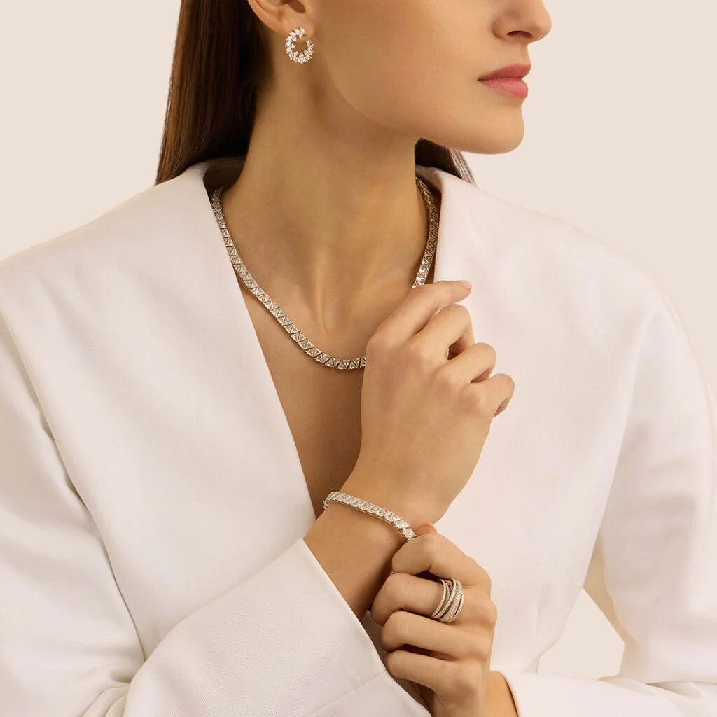Anello A Fascia Stroili Silver Elegance Argento con Intreccio Di Cubic Zirconia - Misura 14
