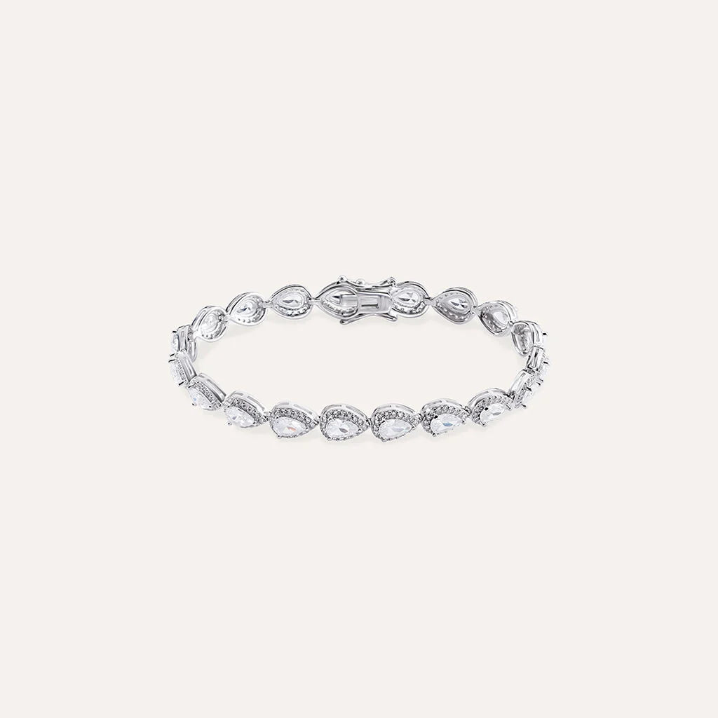Bracciale Tennis Stroili Red Carpet Argento Con Zirconi Taglio Goccia Contornati