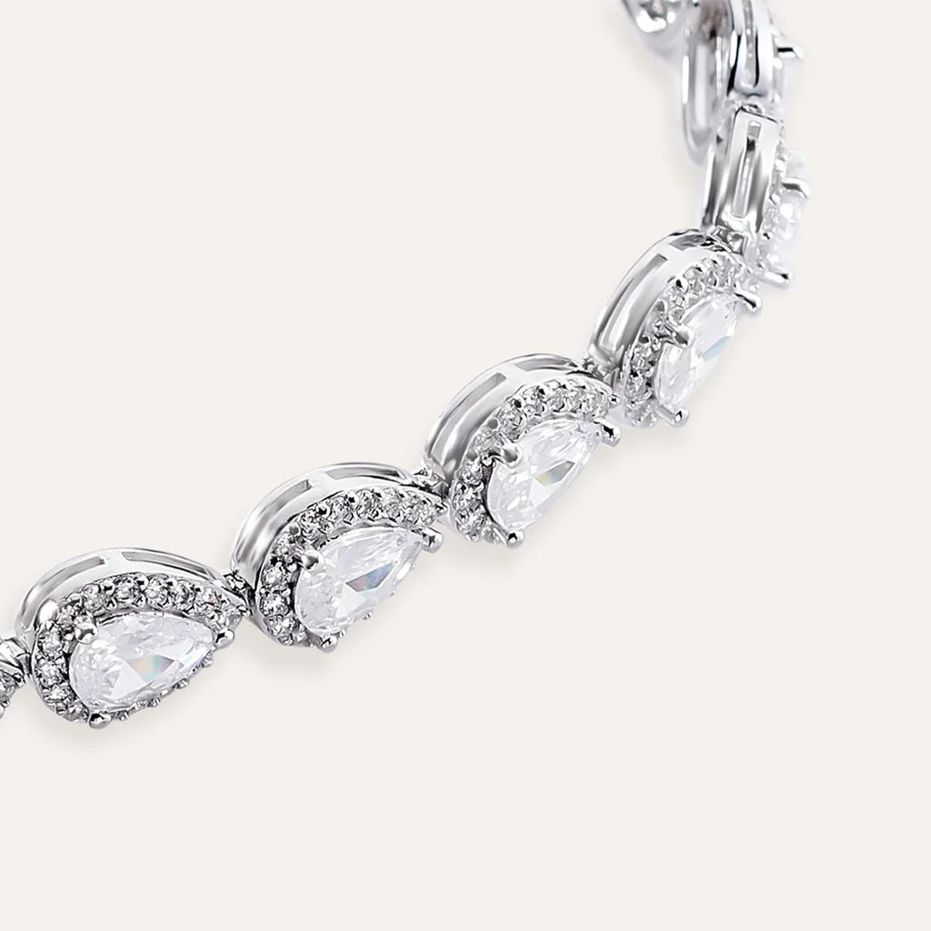 Bracciale Tennis Stroili Red Carpet Argento Con Zirconi Taglio Goccia Contornati