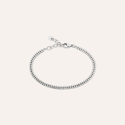 Bracciale Tennis Stroili Aura Acciaio 2 File Cubic Zirconia