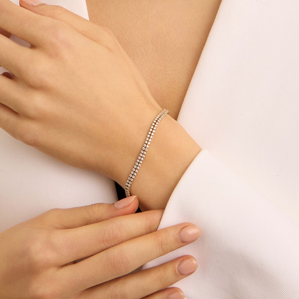 Bracciale Tennis Stroili Aura Acciaio Pvd Oro Cubic Zirconia