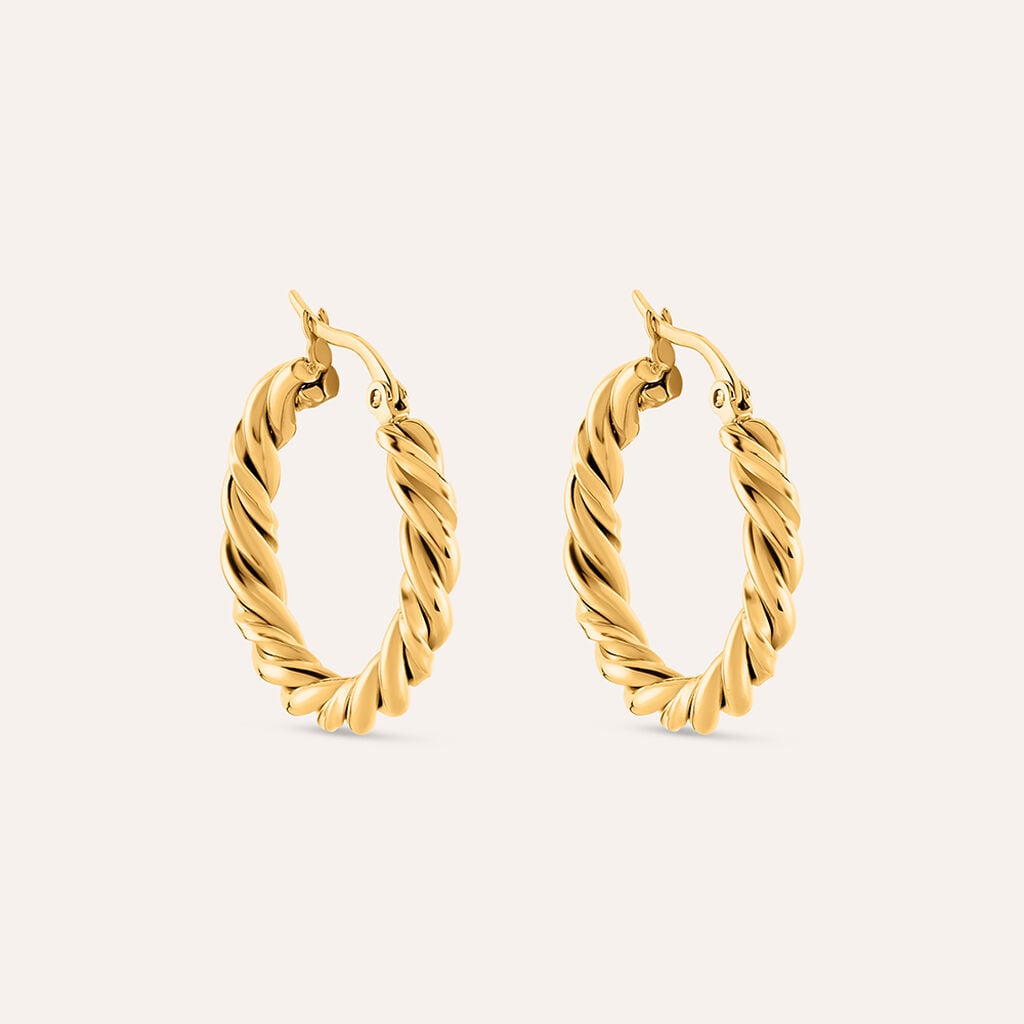Orecchini Boccole Stroili Radiance Acciaio Pvd Oro Torchon