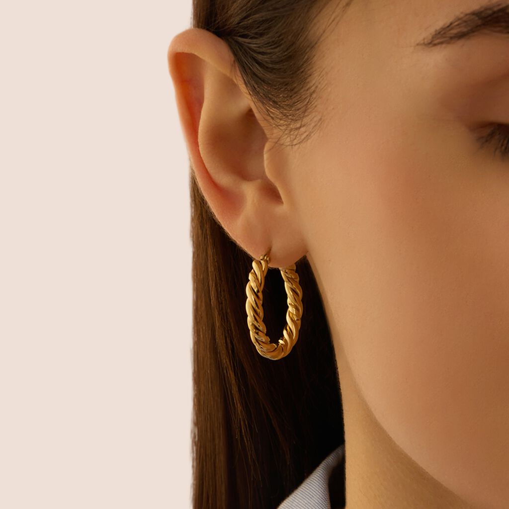 Orecchini Boccole Stroili Radiance Acciaio Pvd Oro Torchon