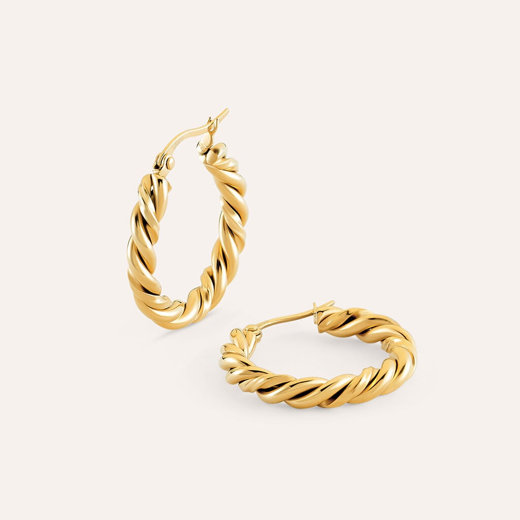 Orecchini Boccole Stroili Radiance Acciaio Pvd Oro Torchon