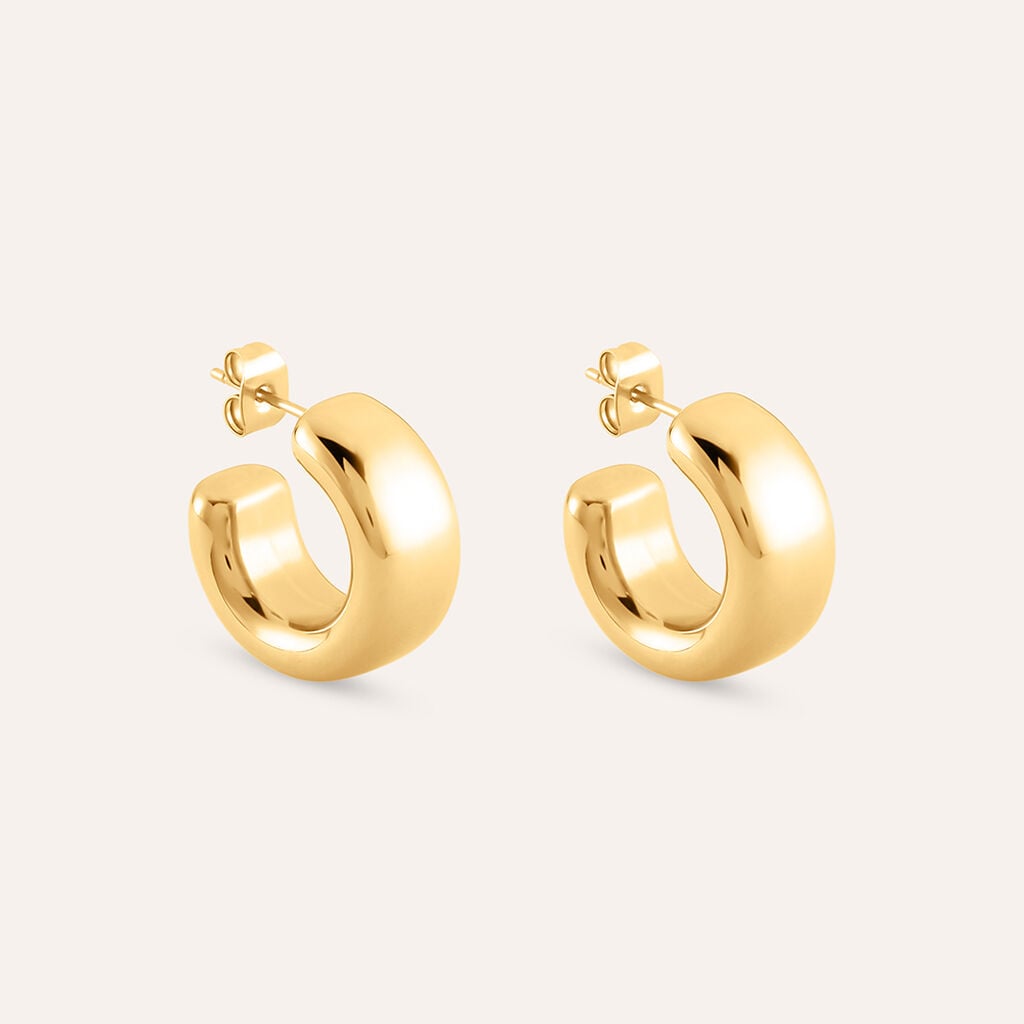 Orecchini Semi Boccole Stroili Radiance Acciaio Pvd Oro Lucide