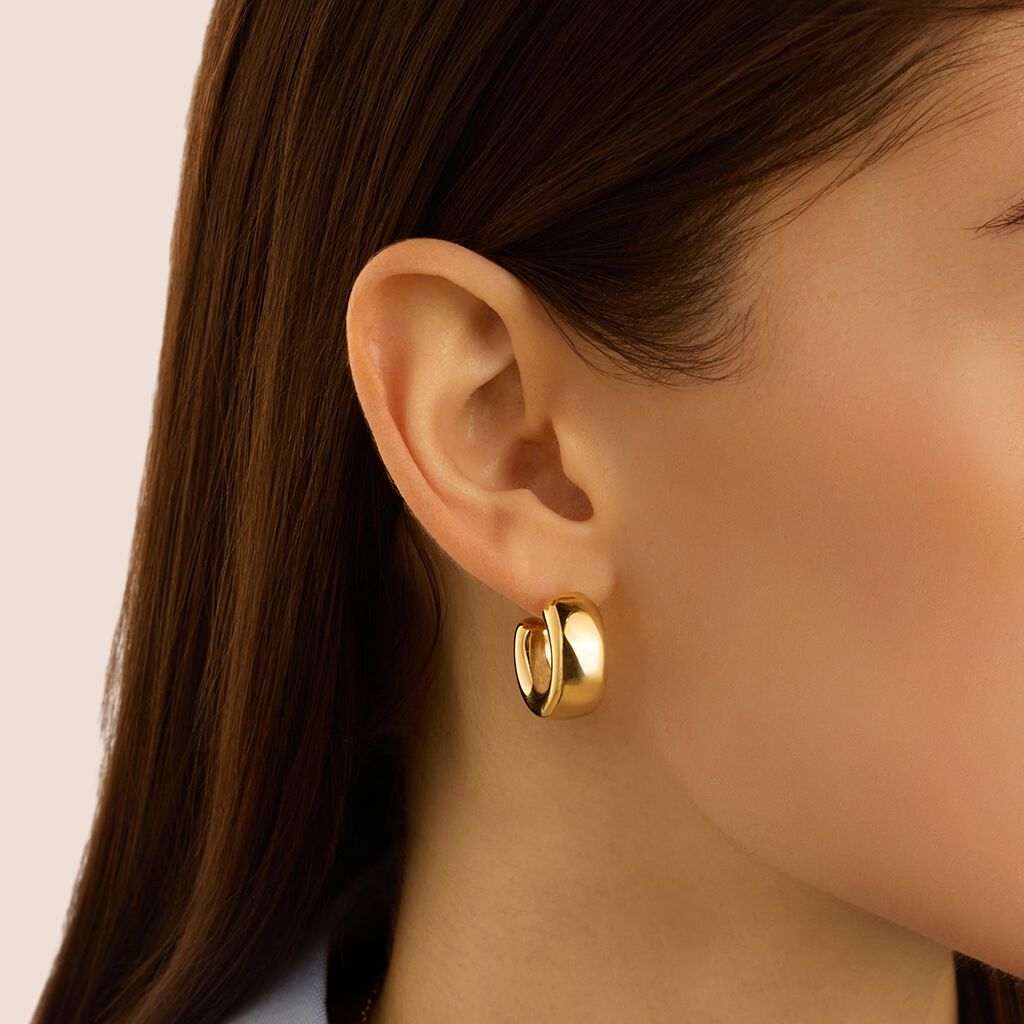 Orecchini Semi Boccole Stroili Radiance Acciaio Pvd Oro Lucide
