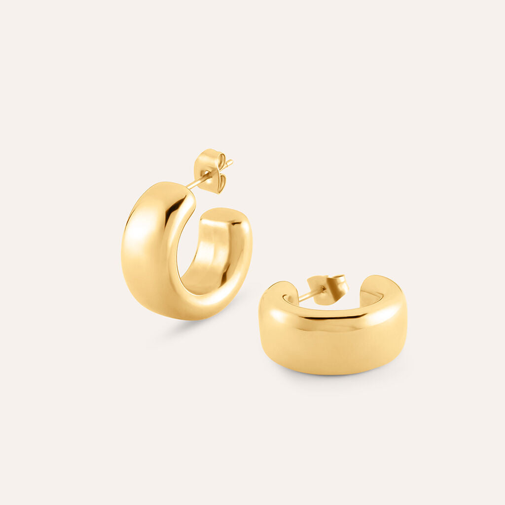 Orecchini Semi Boccole Stroili Radiance Acciaio Pvd Oro Lucide
