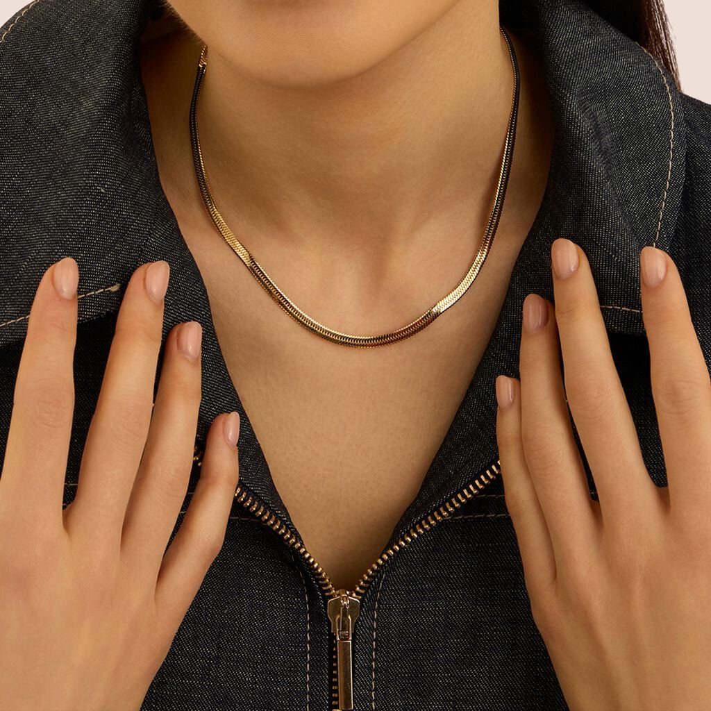 Collana Stroili Radiance Acciaio Pvd Oro Maglia Flex