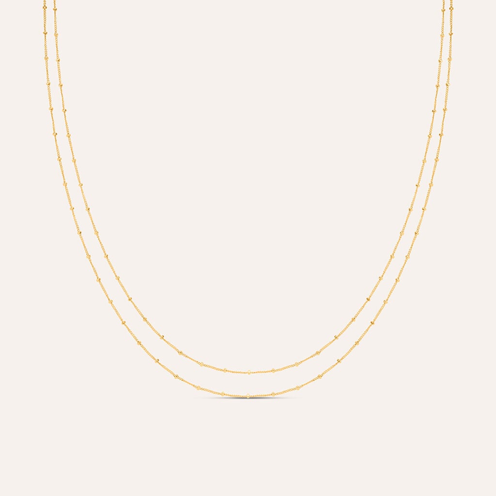 Collana Doppio Filo Stroili Silver Collection Argento Dorato con Sferette
