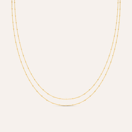 Collana Doppio Filo Stroili Silver Collection Argento Dorato con Sferette