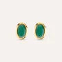 Orecchini a Lobo Stroili Radiance Pvd Oro Cabochon Ovale Avventurina Verde