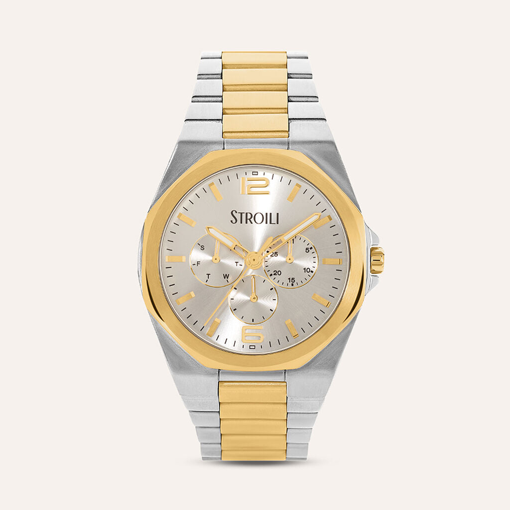 Orologio Stroili Kyoto Multifunzione 42 Mm Acciaio/Pvd Oro Braccialato