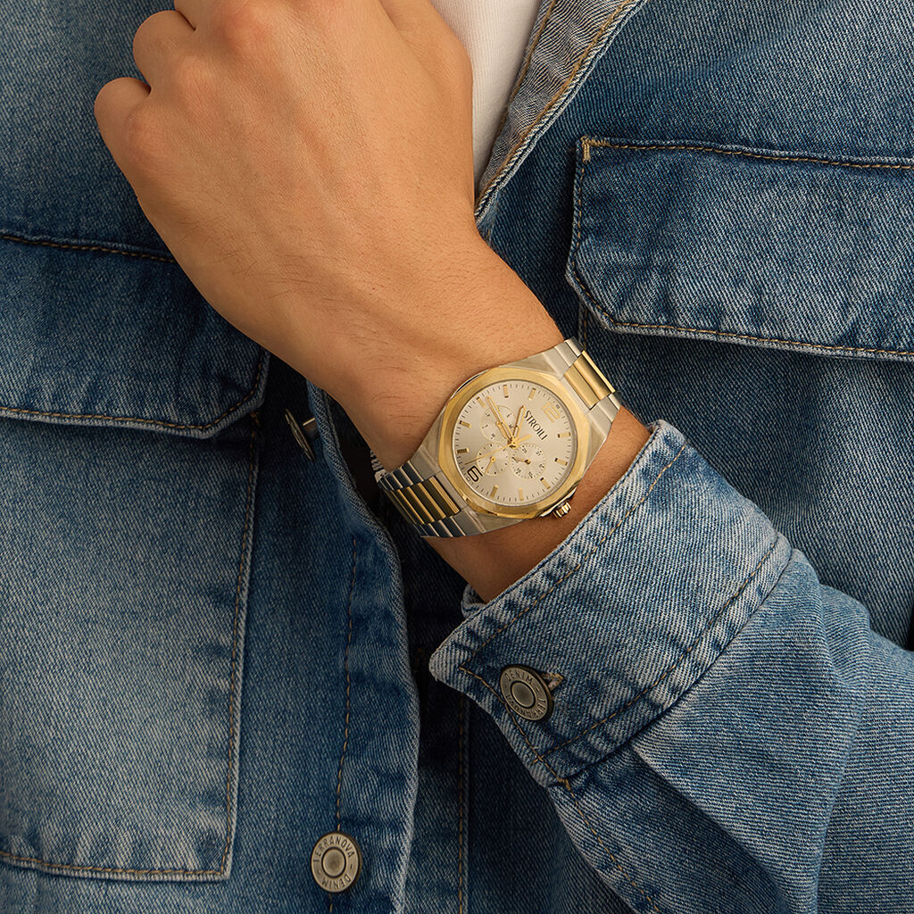 Orologio Stroili Kyoto Multifunzione 42 Mm Acciaio/Pvd Oro Braccialato