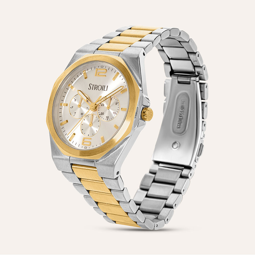 Orologio Stroili Kyoto Multifunzione 42 Mm Acciaio/Pvd Oro Braccialato