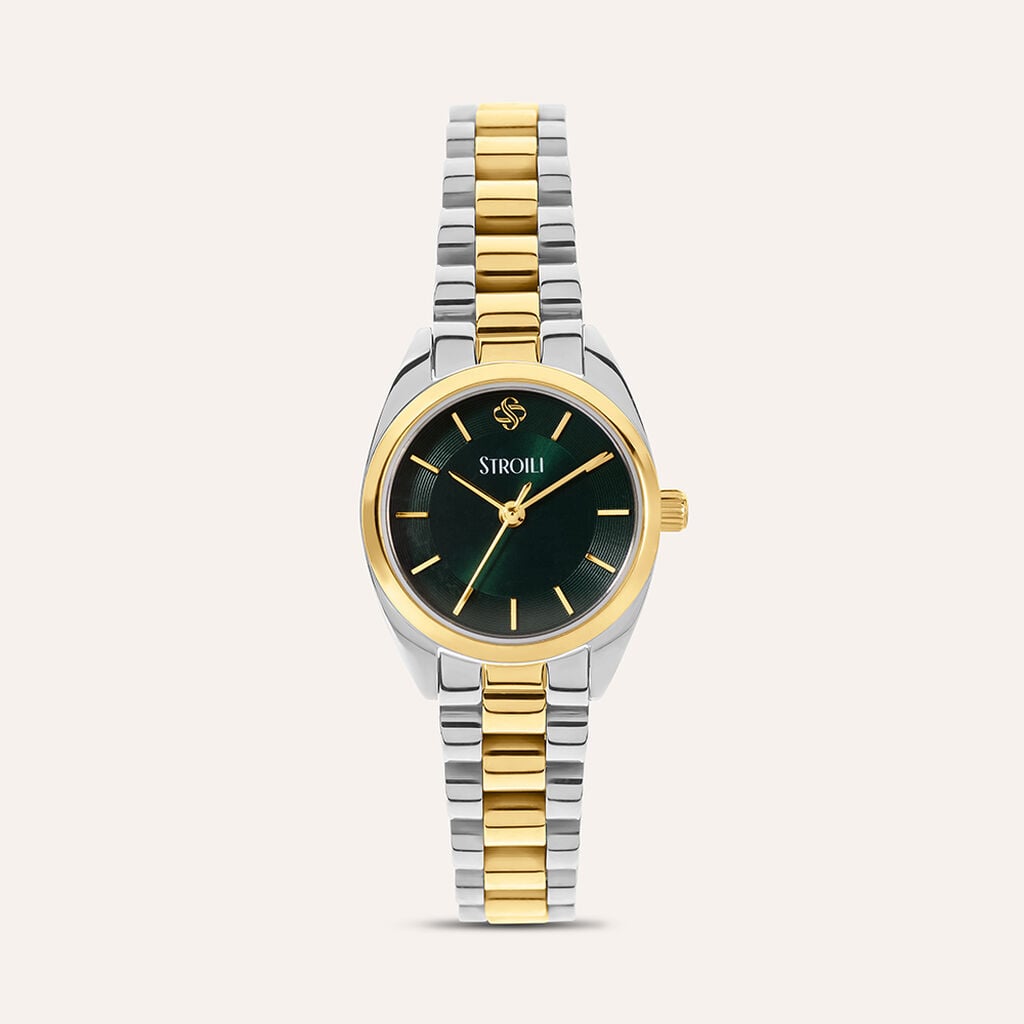 Orologio Stroili Carrie Lady 24 Mm Acciaio/Pvd Oro Braccialato Quadrante Verde